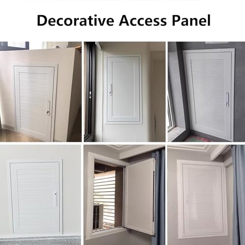 Access Panel for Drywall with Door Handle Aluminum Alloy Wall Concealment Access Box Wall Hole Cover Plate for Plumbing Electrical Cables, Easy Install (White, 16x24in)