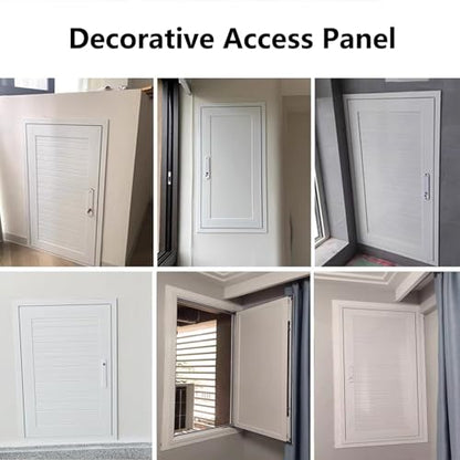 Access Panel for Drywall with Door Handle Aluminum Alloy Wall Concealment Access Box Wall Hole Cover Plate for Plumbing Electrical Cables, Easy Install (White, 24x36in)