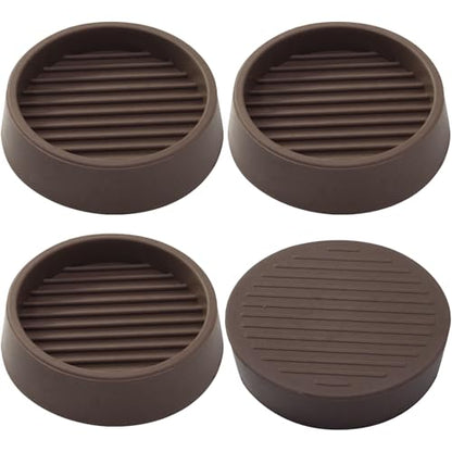 4 Pack 2 x 2 Inch Round Rubber Caster Cups, Non Slip Furniture Pads Furniture Coasters, Non Skid Furniture Feet Anti Slide Floor Protector for Bed Couch Chair Table Stoppers (Brown) - size: 2 Inch