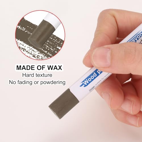 HARFINGTON Wood Filler Sticks 6 Colors Wooden Wax Touch Up Furniture Repair Crayons for Light Spanish Yellow, Beech Yellow, Light Earth Yellow, Dark Tea, Dark Brown, White - color: Yellow Series