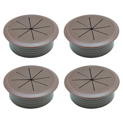 Desk Grommet 2-1/16" (53 mm), Desk Hole Cover for Cables Coffee, Cable Grommet ABS Plastic, Desk Hole Grommet for Office and Home Table Cable, Detachable & Flexible Cable Cord Organizer-4 Pcs - size: 2-1/16"(53 mm)-4Pcs, style: Coffee
