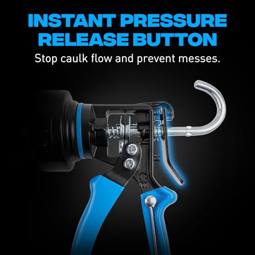 OX Pro 29oz Caulking Gun - Heavy Duty Steel Frame Large Caulk Gun 29 oz with 12:1 Thrust Ratio for Latex and Silicone - size: 29 oz