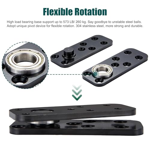Hidden Door Hinge 573lbs Load-Bearing, Thickened Solid Stainless Steel Heavy Duty Pivot Hinge for Secret Door, Hardware Swinging Pivot Hinge 360° Rotation Invisible Bookcase Door Hinges Hardware Kit