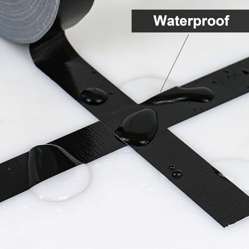 JIALAI HOME Black Duct Tape, 1 inch x 60 yds, HeavyDuty, Flexible, No Residue, All-Weather Waterproof Tape, UV Resistant for Crafts & Home Improvement - color: Black
