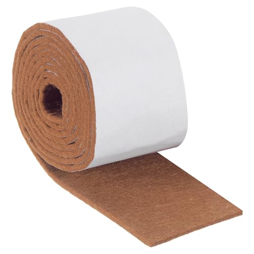 uxcell Felt Strips with Adhesive Backing, 2" x 60" x 0.12" Anti Scratch Furniture Felt Tapes Self-Stick Pads for Protecting Hardwood Floor, Light Brown - color: Light Brown, size: 2"x60"x0.12"