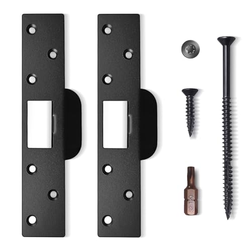 Extra Long Door Strike Plate 7", 2 Pack, Heavy Duty Anti Kick-ins, Oversized Striker to Repair Damaged Worn Frame/Slot/Jamb, Large Hole to Fix Latch Sticking, Security Reinforcement Plate - color: Matte Black, size: 2 Pack