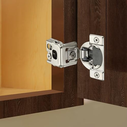 10 Pack (5 Pairs) 1-3/8" Overlay Soft Close Cabinet Hinges, Satin Nickel Stainless Steel Concealed Hinges with 3D Self-Closing for Face Frame Doors & Kitchens - size: 1-3/8 inch Overlay