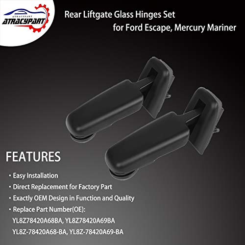Rear Window Hinge Set Liftgate Glass Hinge Right & Left | for 2001-2007 Ford Escape 2005-2007 Mercury Mariner | #YL8Z78420A68BA, YL8Z78420A69BA, YL8Z-78420A68-BA, YL8Z-78420A69-BA - size: YL8Z78420A68BA