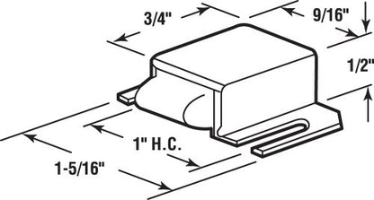 Prime-Line M 6014 1/2 In. x 1-5/16 In., Stainless Steel with Plastic Tip, Shower Door (Single Pack)