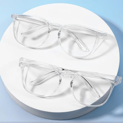 ElevateTech Safety Glasses Goggles, 2 Pcs Anti Fog Protective Eyewear Clear Eyelash Protector Shower Goggles Shield - color: Clear