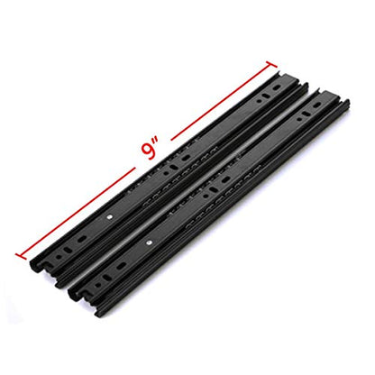 Drawer Slides 9 Inch Ball Bearing Full Extension 3 Section Slide Track Mounting Drawer Runners Slider for Cabinet Home Furniture, 2 Pack (Black 9 Inch) - size: 9 Inch