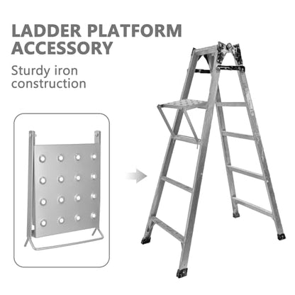 Ladder Platform: Anti-Slip Work Platform Accessory for Stabilizer - Iron Work Tray Attachment for Painters & Tools - Telescoping Steps Removable Project Tray
