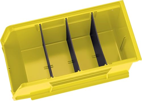 Akro-Mils 30230 AkroBins Plastic Storage Bins, Space-Saving Stackable Bins for Garage, Pantry, Craft Organization, 11" x 5" x 5", Yellow, 12-Pack - color: Yellow