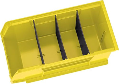Akro-Mils 30230 AkroBins Plastic Storage Bins, Space-Saving Stackable Bins for Garage, Pantry, Craft Organization, 11" x 5" x 5", Yellow, 12-Pack - color: Yellow