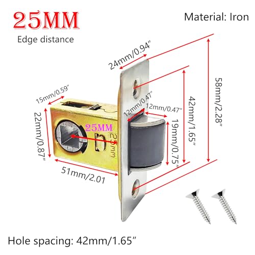 Qrity 1 PCS Tubular Latch 25mm Tubular Door Latch, Tubular Mortice Latch for Lever Door Handles Internal Door Handles - size: 25 mm