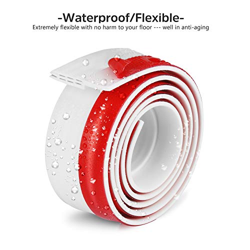Door Draft Stopper Sweep, 3 Inches Widening Door Bottom Seal Strip Under Door Noise Blocker for Interior Doors Insulation and Soundproofing, 3" W x 39" L White (2019 New Upgrade)