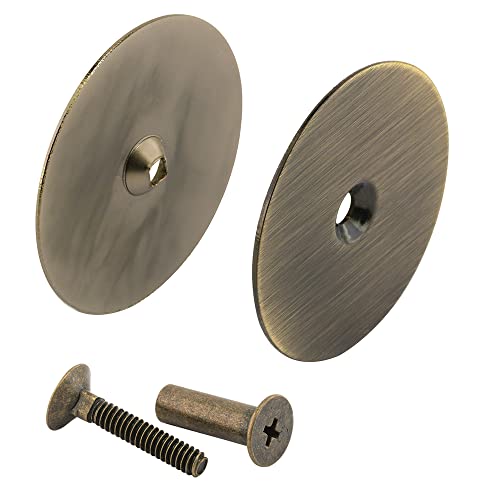 Prime-Line U 10088 Steel Door Hole Cover Plate, Antique Brass (Single Pack) - color: Antique Brass