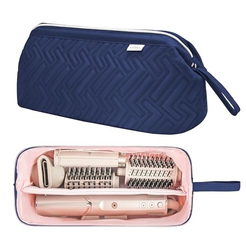 Leudes Hair Tools Travel Bag for Shark Flexstyle Carrying Case Portable Shark Hair Air Wrap Dryer Case Waterproof Dustproof Flat Curling Iron Travel Organizer (Blue) - color: Blue, size: 467.17 cubic inches