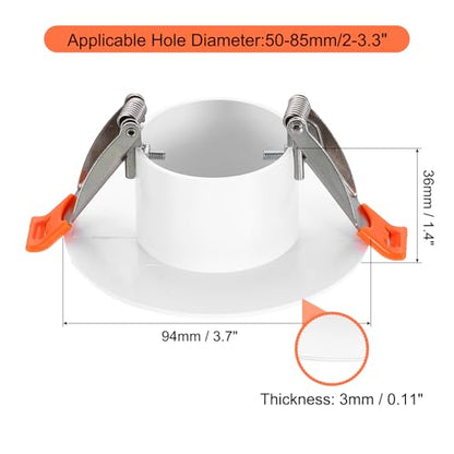 3.7-Inch Spring Mount Ceiling Cover Plates, Recessed Light Trim Wall, Downlight Hole Cap Decorative Panel with Buckle Fit 2-3.3inch Round Hole Ceiling Openings, White 1 Pack - size: Fit: 2-3.3inch