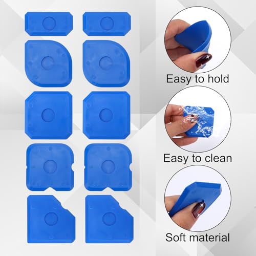 12pcs Caulking Tool Kit, Professional Caulk Remover & Sealant Finishing Smoothing Tool Set Portable Reuse Grout Scraper for Kitchen Bathroom Window & Floor Joints Sealing