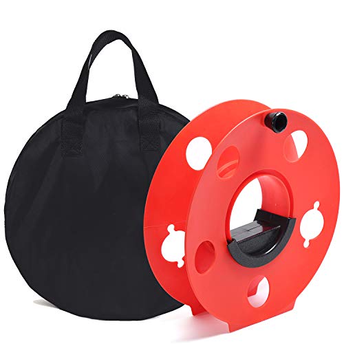 Homeon Wheels Heavy Duty Impact Resistant Plastic Extension Cord Storage Reel With Bag 1 Pack Durable & Safe, Lightweight & Portable, Ideal for Outdoor Projects & DIY Maintenance 100 Feet RED - style: Upgrated Cord reel + Bag