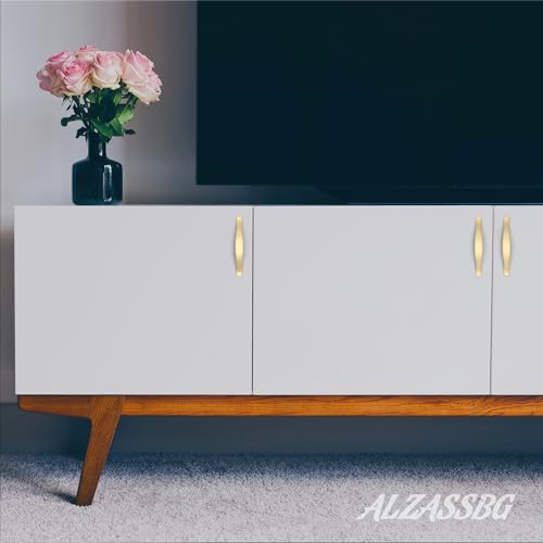 Alzassbg 10 Pack Brushed Gold Cabinet Pulls, 3 Inch(76mm) Hole Centers Cabinet Handles Arch Kitchen Hardware for Cabinets and Drawer AL3028MGP - color: Traditional Handles - Brushed Gold, size: 3" Hole Center