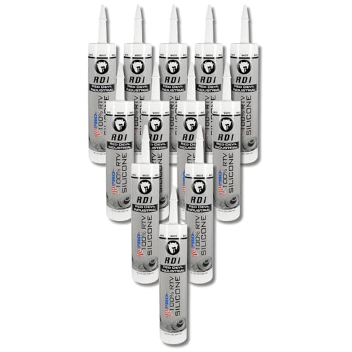 Red Devil 08160I RD PRO Industrial Grade RTV 100% Silicone Sealant, 10.1 oz, White, 12 Pack - color: White, size: 12 Pack