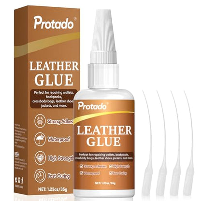 Leather Glue, 35g Heavy Duty Super Strong Clear Glue, Waterproof Flexible Adhesive for Leather Bonding, Repair, Shoes, Bags, Sofas, Belts, Crafts, DIY Kits - style: Leather Glue