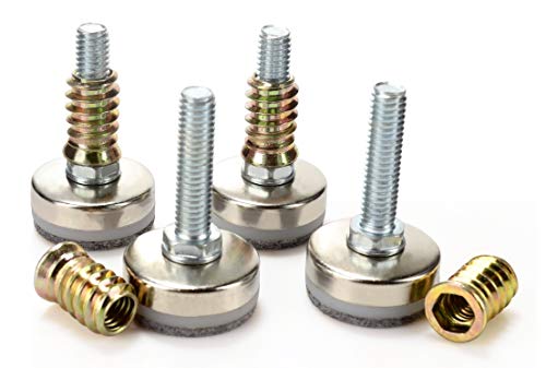 Furniture Levelers - Adjustable Leveling Legs for Tables Chairs Cabinets Felt Pads Included (4, D35mm Silver) - size: D35mm Silver