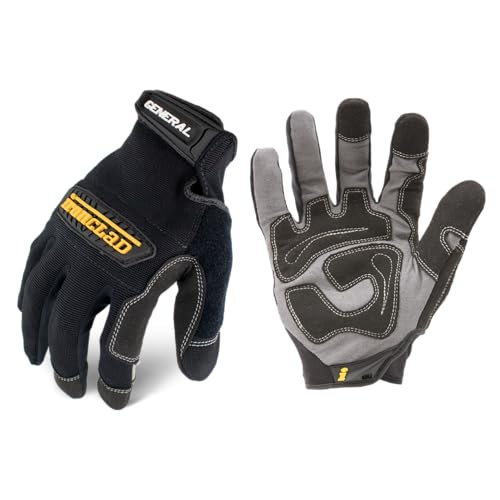 Ironclad General Utility Work Gloves GUG, All-Purpose, Performance Fit, Durable, Machine Washable (1 Pair) Black - size: Small (Pack of 1)