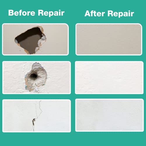 16Pcs Wall Patch Repair Kit - 4/6/8 Inch Drywall Repair Patch Kits- Aluminum Dry Wall Hole Patch for Large & Small Hole - Ceiling & Sheet Rock Repair Kit with Sandpaper & Putty Knife Scraper