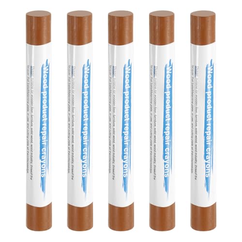 HARFINGTON 5pcs Wood Filler Sticks Wooden Wax Touch Up Furniture Repair Crayons for Scratch Hole Wood, Golden Teak - color: Golden Teak