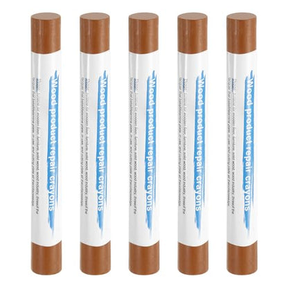 HARFINGTON 5pcs Wood Filler Sticks Wooden Wax Touch Up Furniture Repair Crayons for Scratch Hole Wood, Golden Teak - color: Golden Teak
