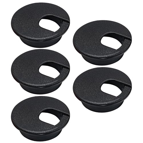EASYEAH 5 Pcs Desk Grommet 1-1/2" / 38 mm, Desk Cord Hole Cover, Cable Grommet ABS Plastic, Desk Hole Grommet for Home & Office Pc, Detachable Cable Cord Organizer-Black - color: Black 5pcs, size: 1-1/2" / 38 mm