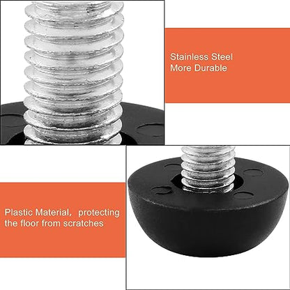 Litoexpe M8 Adjustable Furniture Leg Levelers, 8pcs Thread Screw in Furniture Leveling Feet Glides, Outdoor Patio Furniture Legs for Table, Chair, Desk, Cabinet