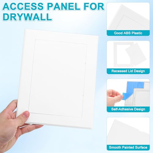 M METERXITY 2-Pack Access Panel for Drywall, 7x5 Inch Plastic Self Adhesive Wall Hole Cover Access Doors for Wiring Cable/Ceiling, Removable Plumbing Wall Panel [White, Rectangle] - color: White