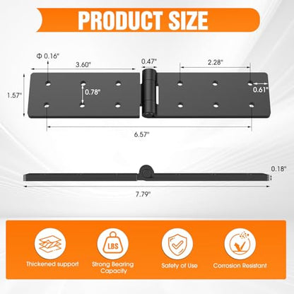 Heavy Duty Hinges 270 Degree Folding Hinge for Bifold Doors, Double-Layer Black Iron Table Cabinet Hinge 4PCS - size: Black-2pcs