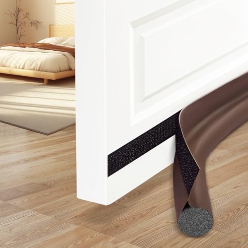 MAXTID Under Door Draft Stoppers Brown 36 Inch Door Draft Blocker Draft Stoppers for Bottom of Doors Seal Gap Reduce Wind/Breeze, Cold Air, Dust, Smoke, Door Seal Strips Sweeps - color: Brown