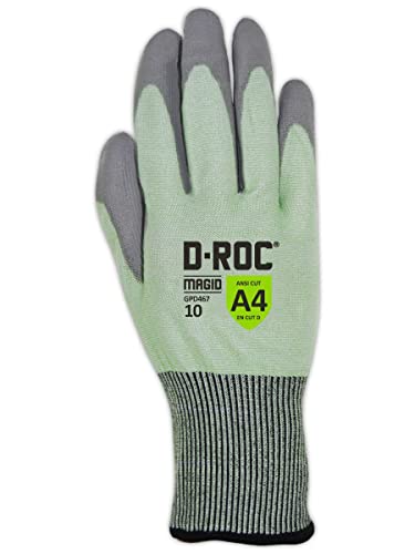 MAGID D-ROC ANSI A4 Touchscreen Compatible PU Coated Work Gloves, 1 Pair, Size 10/XL, GPD467 - size: 6/XS, style: 12 Pair