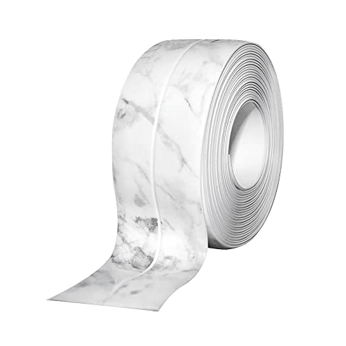 1.5" * 10.5' Kitchen & Bath Tape Caulk Strip Upgraded Acrylic Glue PVC Self Adhesive Waterproof Caulking Tape, Decorative Sealant Trim for Kitchen Sink Toilet Bathtub (Marble) - style: Marble3.2M
