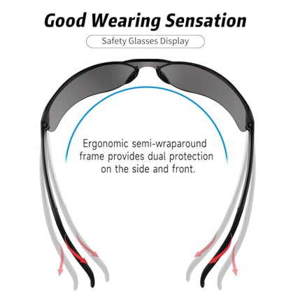 Salfboy Safety Glasses for Men Women ANSI Z87.1 Safety Glasses Bulk Protective Eyewear Scratch-Resistant - color: 30 Grey