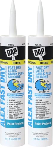 DAP 18425,White Caulk,10.1 oz,10.1 Fl Oz,Whites,(Pack of 2) - size: 10.1 oz (Pack of 2)