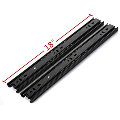 Drawer Slides 18 Inch Ball Bearing Full Extension 3 Section Slide Track Mounting Drawer Runners Slider for Cabinet Home Furniture, 2 Pack (Black 18 Inch) - size: 18 Inch