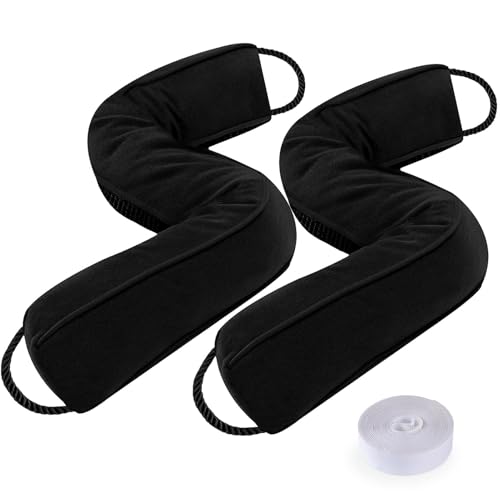 Sunolga 2 Packs 38 Inches 2.2LB Weighted Door Draft Stopper Filled with Glass Beads & Cotton, Removable Machine Washable Sound Proof Under Door Draft Blocker with Anti-Abrasion Bottom for Door, Black - color: Black, size: 38 Inches