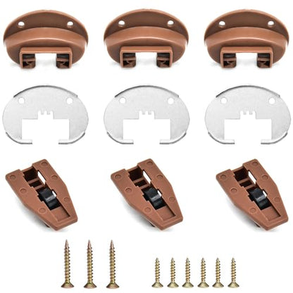 Surf turtle 3 Pack Drawer Slide Track Guide Glide, Compatible with Kenlin Rite-Trak 2 Model 168 Replacement Track, Center Mount Drawer Parts for Dresser, Hutch, Nightstand - style: 3 Pack/With Metal Brackets