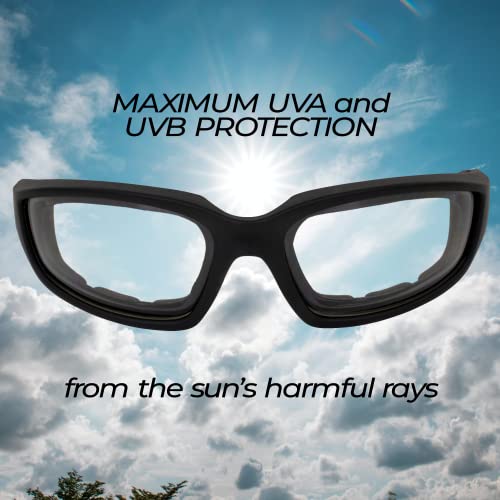 Global Vision Eyewear Kickback Sunglasses with EVA Foam - color: Clear Lens