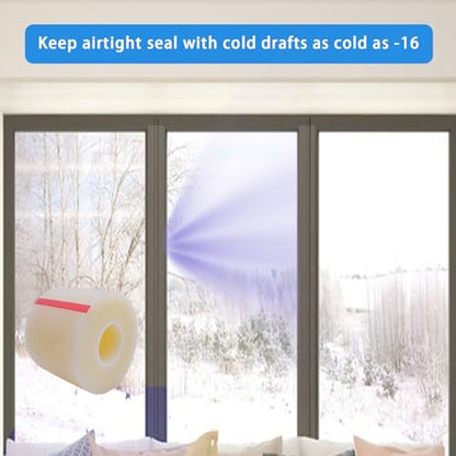 Transparent Window Weather Sealing Tape,Winter Window Seal Kit for Doors, Shower Glass Gaps,No Residue,3 Inch x 55 Yards - size: 3 Inch x 55 Yards