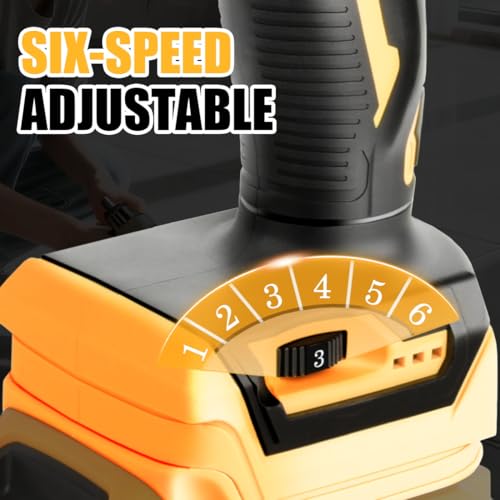 Cordless Caulking Gun Compatible With Dewalt 20V Battery 6 Adjustable Speeds Electric Caulking Gun Brushless Motor No-Drip Caulking Gun with LED Light for Filling, Sealing (No Battery)