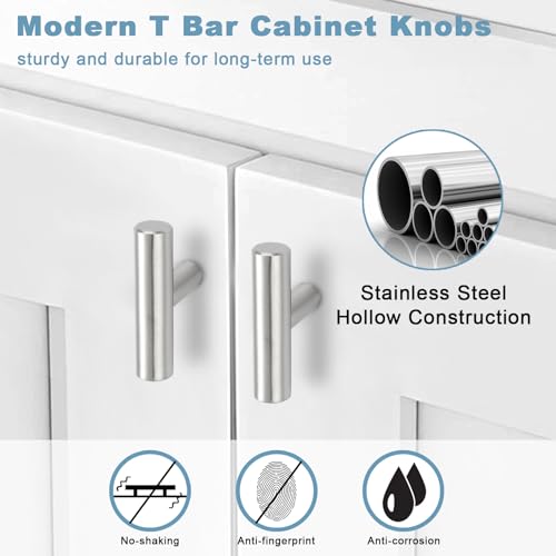 Estmoon 30 Pack Cabinet Knobs Brushed Nickel Cabinet Handles, Stainless Steel Single Hole Kitchen Cabinet Knobs Silver Cabinet Pulls for Kitchen Cabinets and Dressers,2 Inch Overall Length Drawer Knob - color: Brushed Nickel, size: 1 Hole Mount, style: Kn