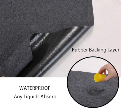 36X60 Iches Garage Mats Absorb Liquids Oil Drip Pan for Under Car Waterproof Rubber Backing Layer Oil Spill Mat Protects Floor from Spills Drips Splashes Stains Garage Floor Mat (36x60 in) - size: 3' x 5' (Rectangular)